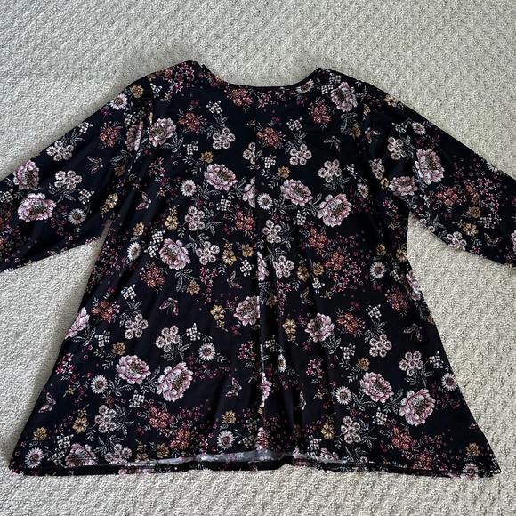 Bundle of 2 Tunic Tops Karen Kane/Susan Graver Size 1X Floral Fall Casual Travel - Picture 5 of 16